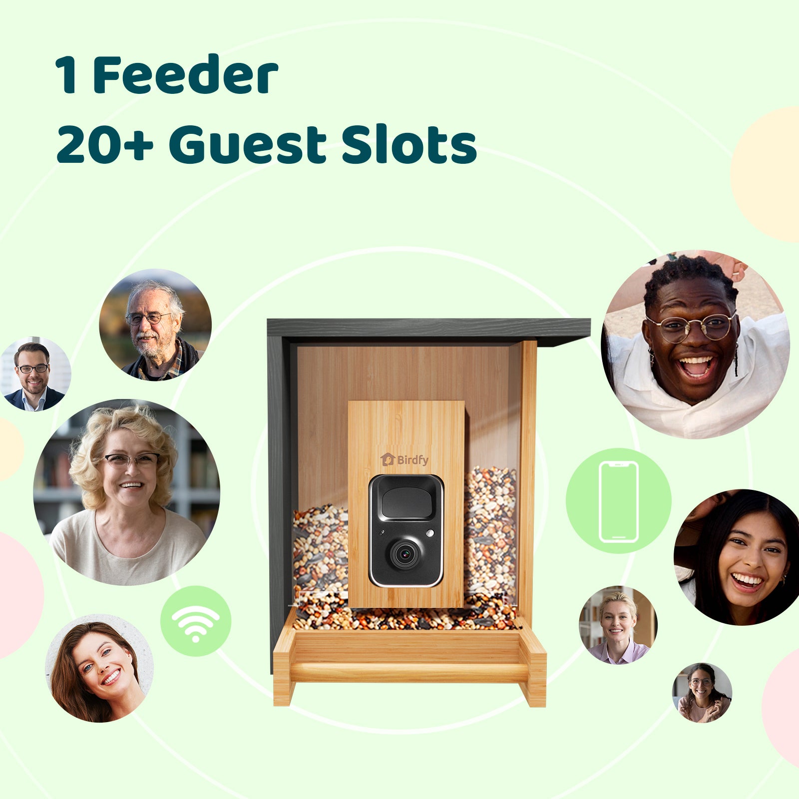 Birdfy Feeder Bamboo Mini - Mangeoire intelligente en matériau éco-responsable