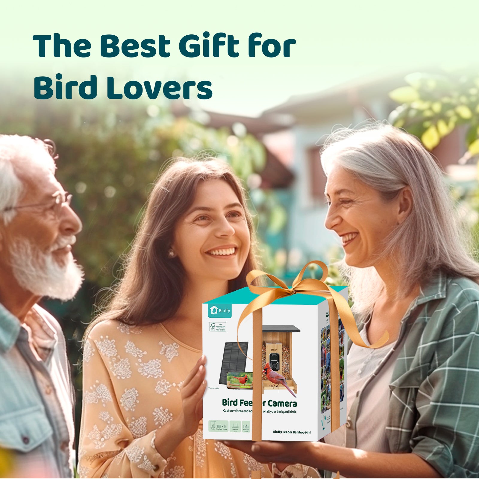 Birdfy Feeder Bamboo Mini - Mangeoire intelligente en matériau éco-responsable