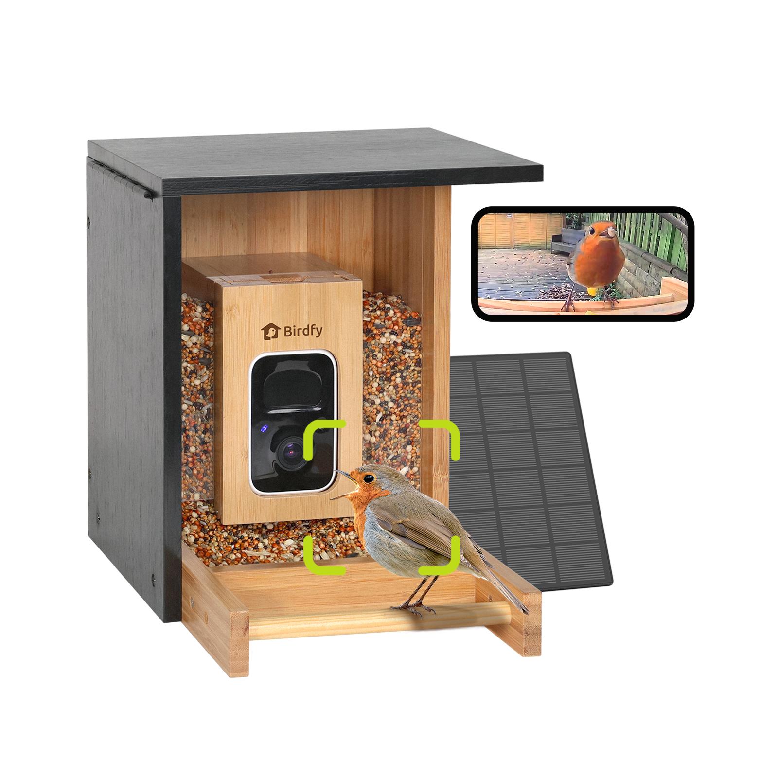 Birdfy Feeder Bamboo Mini - Mangeoire intelligente en matériau éco-responsable