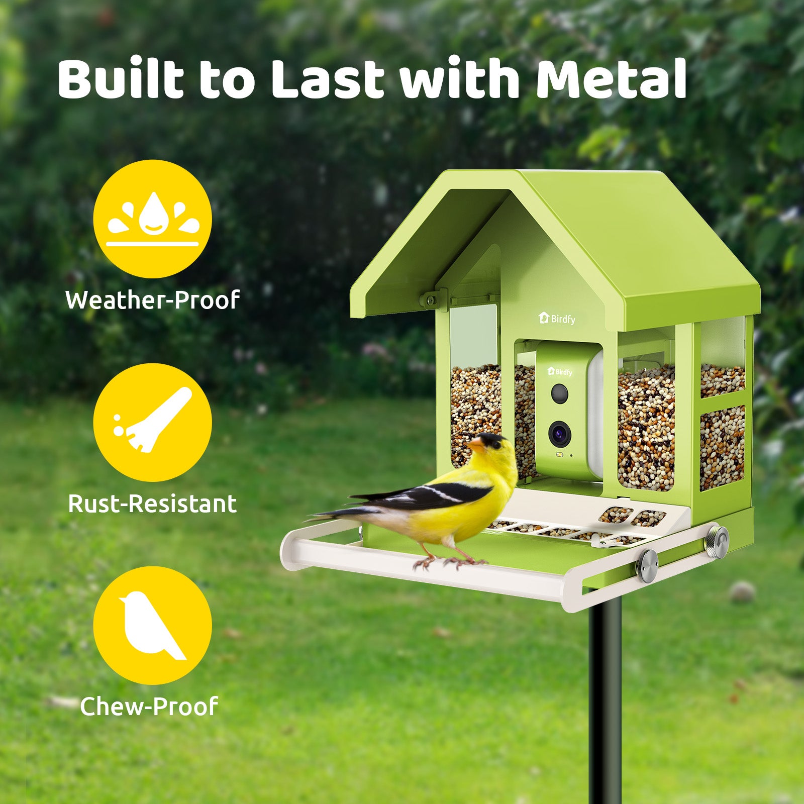 Birdfy Feeder Metal - Mangeoire à Oiseaux avec Caméra