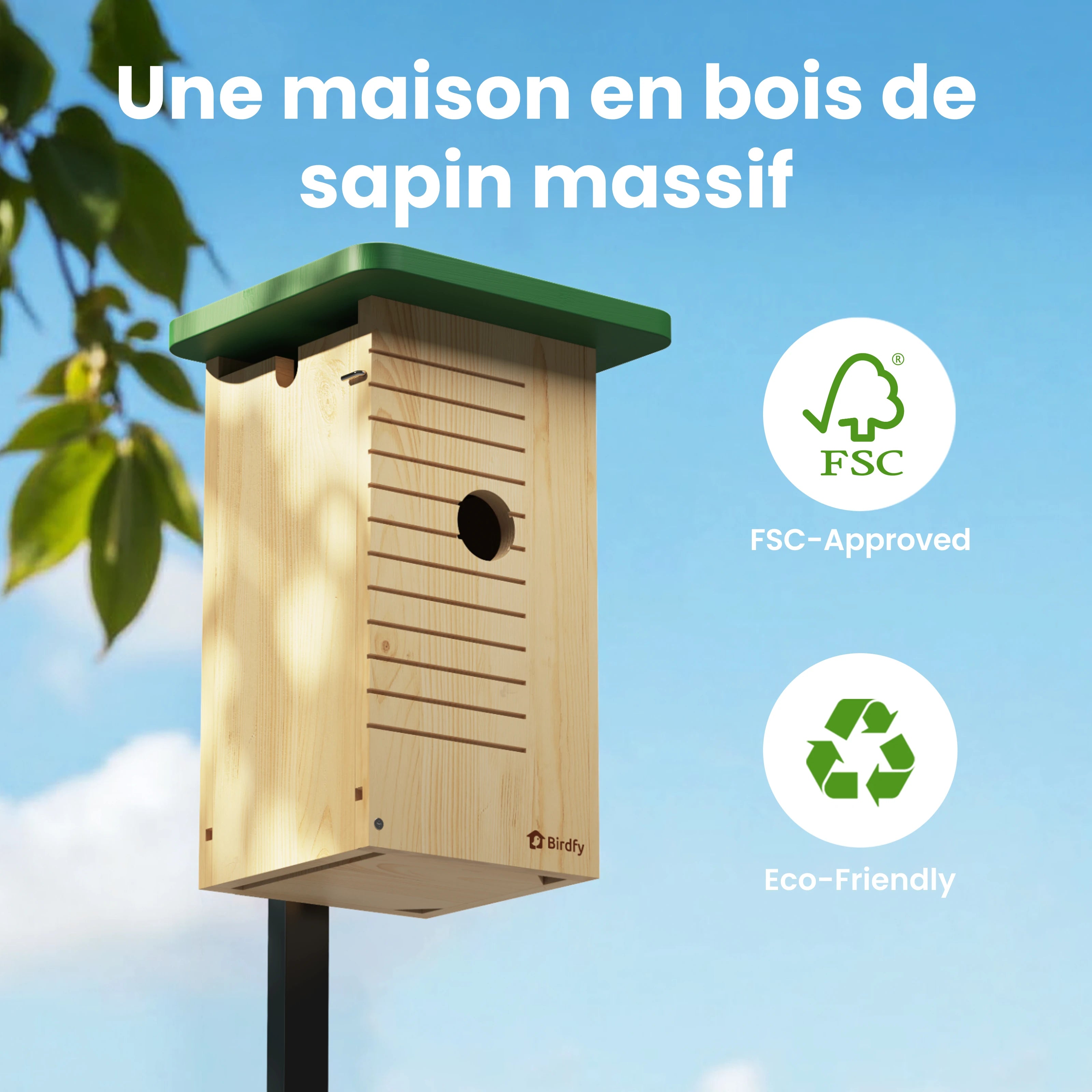 Birdfy Nest Wood – Cabane à Oiseaux Intelligente en bois