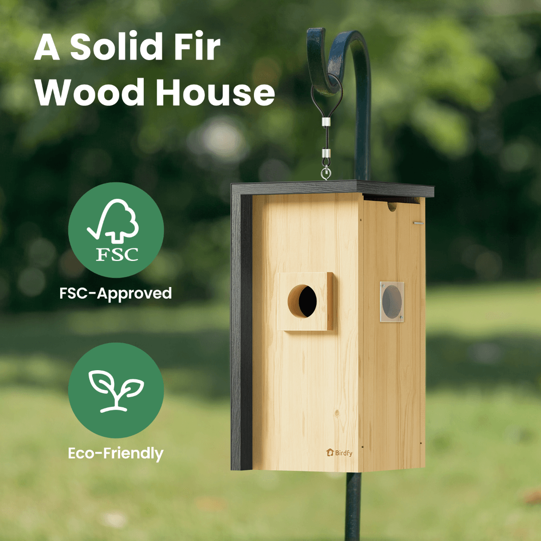 Birdfy Nest - Maison à Oiseaux Intelligente en Bois avec Caméra