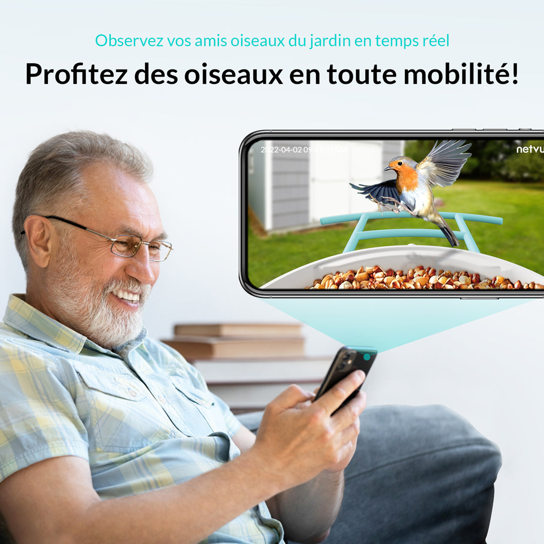 Birdfy Feeder avec panneau solaire - Mangeoire à Oiseaux avec Caméra