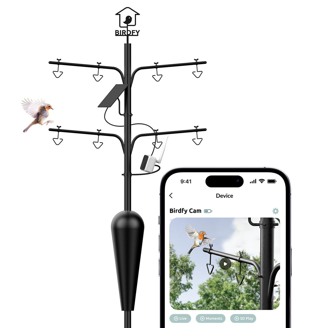 Birdfy Pole Station - Support de Mangeoire pour Oiseaux Robuste